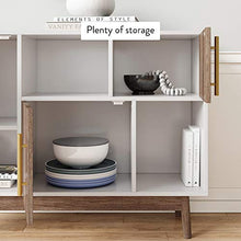 Load image into Gallery viewer, Nathan James Ellipse Multipurpose Display Storage Unit, TV Stand, White
