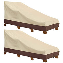 Load image into Gallery viewer, Vailge Waterproof Patio Chaise Lounge Cover, 600D Heavy Duty Outdoor Lounge Chair Covers,UV Resistant Patio Furniture Covers,2 Pack-Medium,Beige &amp; Brown
