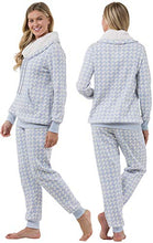 Load image into Gallery viewer, PajamaGram Womens Pajamas Plush Fleece - Warm Pajamas for Women, Blue, M, 8-10
