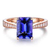 Load image into Gallery viewer, Beyond jewelry AAAA Natural Tanzanite Diamonds Engagement Wedding Ring in 14K Rose Gold for Women
