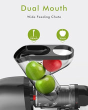 Load image into Gallery viewer, SiFENE Cold Press Juicer Machine, Dual 3" Wide Mouth Slow Masticating Juicer, Anti-Clog Function, Extracts Wheatgrass &amp; Fruit Juice, Easy to Clean, BPA Free for Vegetable and Fruit Juicing, Black
