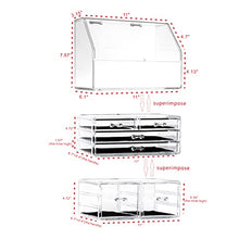 Load image into Gallery viewer, Cq acrylic Clear Makeup Organizer And Storage With Lid Stackable X Large Waterproof Dustproof Skin Care Cosmetic Display Case With 6 Drawers For Beauty Skincare Product Organizing,Set of 3
