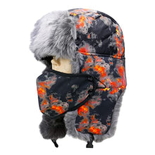 Load image into Gallery viewer, BCDlily Men Women Trapper Hats Cold Weather Outdoor Sports Trooper Russian Caps Warm Winter Hat with Ear Flaps (Orange)
