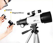 Load image into Gallery viewer, Telescope for Kids 70mm Apeture Travel Scope 400mm AZ Mount - Good Partner to View Moon and Planet - Good Travel Telescope with Backpack for Kids and Beginners
