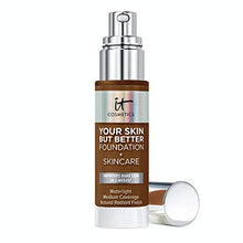 Load image into Gallery viewer, IT Cosmetics Your Skin But Better Foundation + Skincare, Hydrating Coverage - Minimizes Pores &amp; Imperfections, 1.0 Fl Oz 60 Deep Warm (Deep Complexion With Golden Yellow Undertone)
