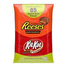 Load image into Gallery viewer, REESE'S and KIT KAT Milk Chocolate Assortment Snack Size Candy, Halloween, 44.23 oz Bulk Variety Bag (85 Pieces)

