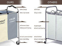 Load image into Gallery viewer, 240L Laundry Hamper, Large Blanket Storage Basket Sorter 3 Section Bag Organizer for Dirty Clothes - Toys - Towel,16 X 30 X 35 inch Heavy Duty Laundry Cart Baskets with Wheels in Laundry Room Organization
