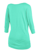 Load image into Gallery viewer, Match Women's 3/4 Sleeve Drape Top with Side Shirring (140 Purple,Small)
