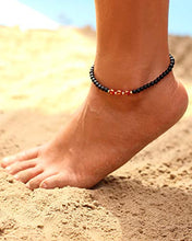 Load image into Gallery viewer, Lightock Lava Rock Anklets for Women Ankle Bracelets for Women Bracelet Essential Oil Diffuser Energy Healing Crystal/Red Agate
