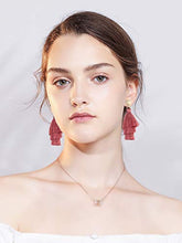 Load image into Gallery viewer, Hanpabum 54 Pairs Fashion Tassel Earrings Set Bohemian Acrylic Hoop Stud Drop Dangle Earrings for Birthday/Party/Christmas/Friendship Gifts
