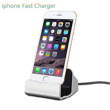 Load image into Gallery viewer, iPhone Charging Dock Station, Bebetter 8-pin Charging Dock Compatible with Apple iPhone 8, iPhone X, iPhone 7/7 Plus 6 6S Plus 5 5S Retail Packaging (Silver)
