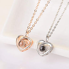 Load image into Gallery viewer, Custom Photo Projective Necklace, The Memory of Love Nanotechnology Necklace 925 Sterling Silver Girls' Pendants Necklace (Rose gold Black and white 14)
