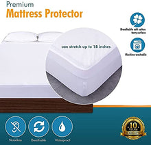 Load image into Gallery viewer, PlushDeluxe Waterproof Mattress Protector, Breathable Soft Cotton Terry Surface (Twin)

