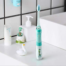 Load image into Gallery viewer, SEAGO Kids Electric Toothbrush, Sonic Tooth Brush Soft Bristles Battery Powered with Smart Timer and Colorful LED Waterproof for Baby &amp; Kids with 2 Soft Bristles, Green
