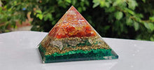 Load image into Gallery viewer, Orgonite Pyramid For Healing Heart | Red Carnelian | Crystal Quartz | Malachite | Orgone Pyramid For EMF Protection | Crystal Chakra Stone By Orgonite Shop
