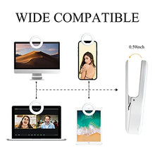 Load image into Gallery viewer, Selfie Ring Light, Rechargeable Selfie Fill Light with Retaining Clip On, Video Conference Light for Phone, Laptop, Zoom Meeting, Make up

