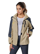 Load image into Gallery viewer, Spmor Women's Waterproof Jacket Rain Coat Windproof Breathable Hooded Windbreaker Jacket Khaki X-Large
