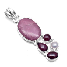 Load image into Gallery viewer, Silver Palace 925 Sterling Silver Natural Rhodochrosite,Rubilite Pendants for Women and Girls
