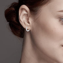 Load image into Gallery viewer, Charmsy 925 Sterling Silver Cubic-Zirconia Small Huggie Hoop Earrings for Teen Women 14MM
