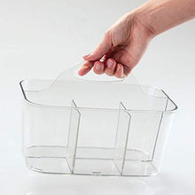 Load image into Gallery viewer, mDesign Plastic Craft Storage Organizer Bin with Handle for Living Room Drawer, Office Desk Organization - Holds Craft, Sewing, Art Supplies - Lumiere Collection - Clear
