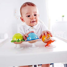 Load image into Gallery viewer, Hape Beaded Raindrops | Mini Wooden Musical Shake &amp; Rattle Rainmaker Toy, Blue, Model Number: E0328B &amp; Put-Stay Rattle Set | Three Sea Animal Suction Rattle Toys, Baby Educational Toy Set
