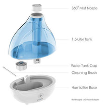 Load image into Gallery viewer, Pure Enrichment MistAire Ultrasonic Cool Mist Humidifier - Premium Humidifying Unit with 1.5L Water Tank, Whisper-Quiet Operation, Automatic Shut-Off and Night Light Function - Lasts Up to 16 Hours
