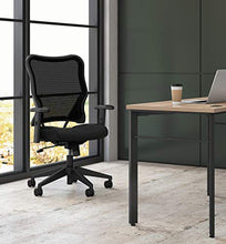 Load image into Gallery viewer, HON Wave Mesh High-Back Task Chair, with Height-Adjustable Arms, in Black (HVL702)
