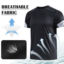 Load image into Gallery viewer, visionreast Men's Sports T-Shirt Stretch Tee Short Sleeve Raglan Sleeve Running Gym Bodybuilding Athletic Tee Shirts

