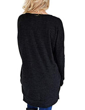 Load image into Gallery viewer, LERUCCI Womens Casual Long Sleeves Solid V-Neck Tunics Tops with Pockets Green Small
