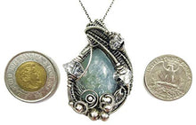 Load image into Gallery viewer, Wire-Wrapped Celestite Pendant in Sterling Silver with Herkimer Diamonds
