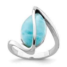 Load image into Gallery viewer, 925 Sterling Silver Larimar Twisted Band Ring Size 6.00 Stone Fine Jewelry For Women Gifts For Her
