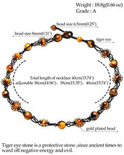 Load image into Gallery viewer, Jewever Handmade Chokers Necklaces for Women Tiger Eye with 14K Gold Plated Beaded Black choker Crystal Necklace
