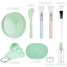 Load image into Gallery viewer, Face Mask Mixing Bowl Set, Anezus 11 Pcs DIY Facemask Mixing Tool Kit with Facial Mask Bowl Stick Spatula Silicone Brush Spray Bottle Puff Soaking Bottle Gauges
