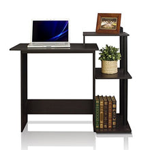 Load image into Gallery viewer, FURINNO Efficient Home Laptop Notebook Computer Desk, Square Side Shelves, Espresso/Black
