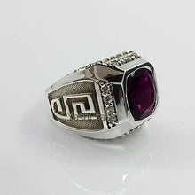 Load image into Gallery viewer, Natural Amethyst Ring 92.5 Sterling Silver Ring, Natural Amethyst Gemstone Ring, February Birthstone Ring, Amethyst Wedding&amp;Engagement Ring, Mens Ring, Gift Jewelry Ring For Him
