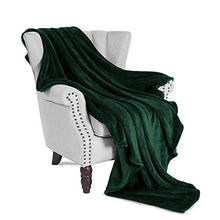 Load image into Gallery viewer, Exclusivo Mezcla Large Flannel Velvet Plush Throw Blanket - 50" x 70" (Forest Green)
