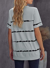 Load image into Gallery viewer, Ecrocoo Womens Casual Color Block Tops Summer Loose Short Sleeve Plus Size Blouses Tunic Pullover,Gray S
