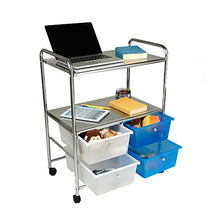 Load image into Gallery viewer, Mind Reader Rolling Utility Cart, 25 Inch, Silver 4 Drawer
