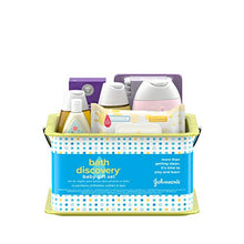 Load image into Gallery viewer, Johnson's Bath Discovery Gift Set for Parents-to-Be, Caddy with Baby Bath Time &amp; Skin Care Essentials, Bath Kit Includes Baby Body Wash, Shampoo, Wipes, Lotion &amp; Diaper Rash Cream, 7 Items

