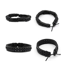 Load image into Gallery viewer, MILAKOO 10 Pcs Braided Leather Bracelet for Men Women Wooden Beaded Bracelets Wrap Adjustable
