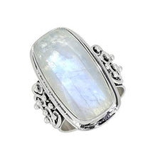 Load image into Gallery viewer, YoTreasure Rainbow Moonstone Solid 925 Sterling Silver Ring
