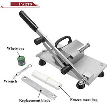 Load image into Gallery viewer, BAOSHISHAN Manual Frozen Meat Slicer Food Slicing Machine Stainless Steel Meat Cutter Beef Mutton Roll Bacon Cheese Vegetable for Home Use ZB-208C
