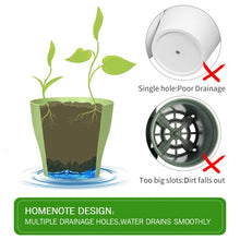 Load image into Gallery viewer, HOMENOTE Plant Pots, Set of 15 Plastic Planters with Multiple Drainage Holes and Tray 6 inch Indoor Plant Pot for All Home Garden Flowers Succulents (White)
