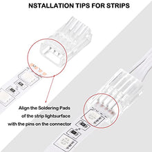 Load image into Gallery viewer, 32.8ft RGB Extension Cable Wire Cord and 10 Pcs LED Light Strip Connectors, Transparent Solderless Track Lighting Connector for Waterproof or Non Waterproof LED RGB Strip Light (4 Pin, 10 mm)
