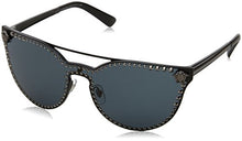 Load image into Gallery viewer, Versace Women's Rock Brow Bar Sunglasses, Matte Black/Grey, One Size
