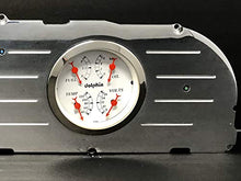 Load image into Gallery viewer, Dolphin Gauges 1960 1961 1962 1963 Chevy Truck 2 Gauge Dash Cluster Panel 3 3/8 Quad Style Metric Mechanical White
