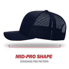 Load image into Gallery viewer, Richardson Unisex 112 Trucker Adjustable Snapback Baseball Cap, Solid Navy, One Size Fits Most
