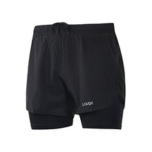 Load image into Gallery viewer, Lixada Men's 2-in-1 Running Shorts Quick Drying Breathable Active Training Exercise Jogging Cycling Shorts Blue
