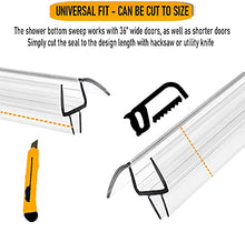 Load image into Gallery viewer, eatelle Frameless Shower Door Bottom Seal with Drip Rail - 3/16" (5mm) Thick, 36" Long Sweep - Glass Door Seal Strip Ultra Clear Durable Polycarbonate Stop Shower Leaks
