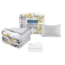 Load image into Gallery viewer, Comfort Spaces Bed in A Bag - Trendy Casual Design Cozy Comforter with Complete Sheet Set with Side Pocket, All Season Cover, Matching Shams, Twin XL(66 in x 90 in), Nina, Floral Yellow/Grey 6 Piece
